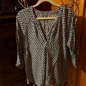 Women's Blue Patterned Top